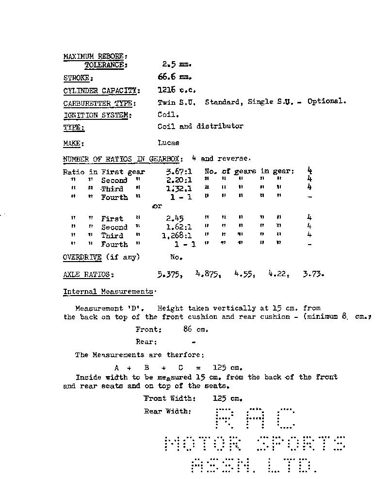 1959 Homologation Papers - Page 3