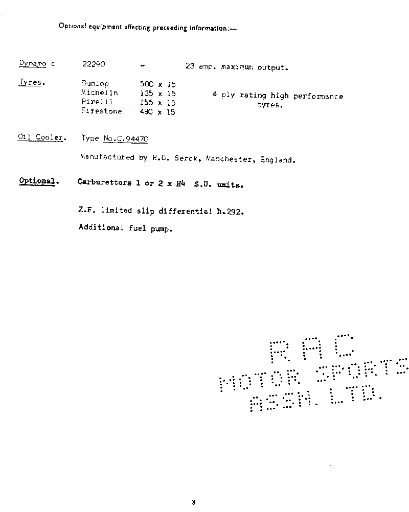 1961 Homologation Papers - Page 8